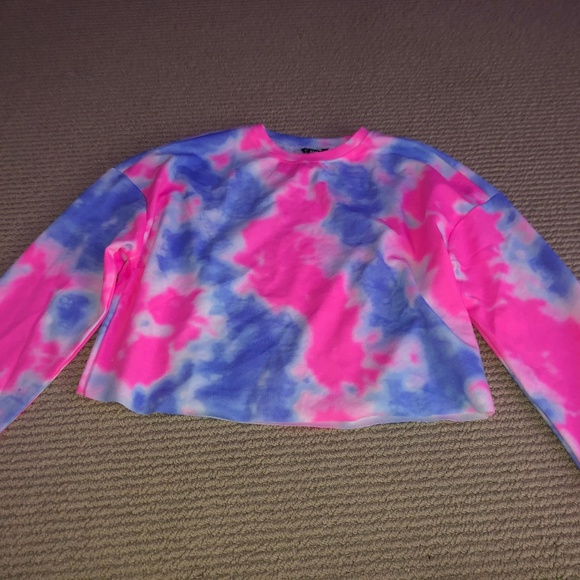 Sweaters - NEON Tie Dye Crop Sweatshirt